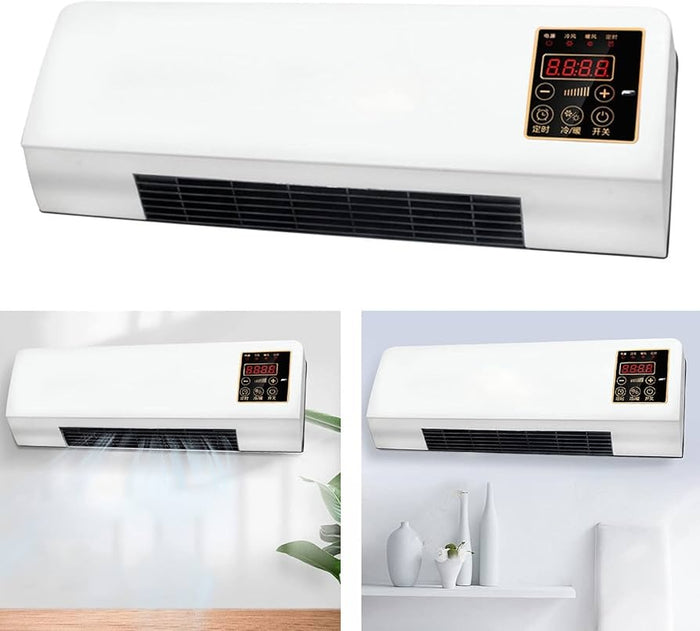 Calefactor de Pared 2 en 1 — Calor y Ventilación con Control Remoto