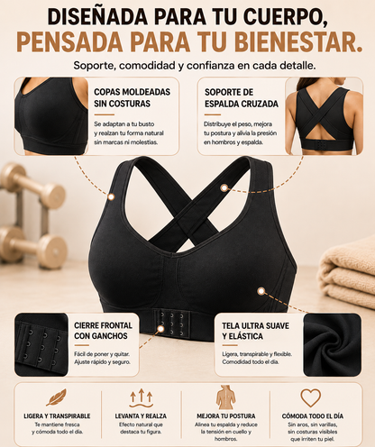 BRASIER SUJETADOR Y CORRECTOR POSTURAL - SIN COSTURAS Y LEVANTA BUSTO