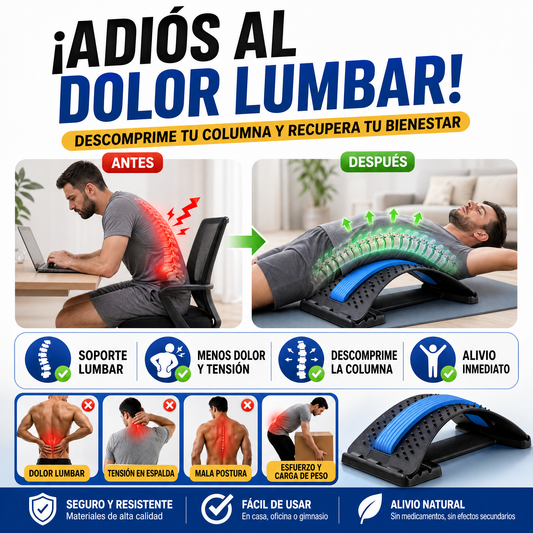 ESTIRADOR LUMBAR Y DE ESPALDA  — ALIVIO DE ESPALDA EN 5 MIN CON CORRECCIÓN DE POSTURA